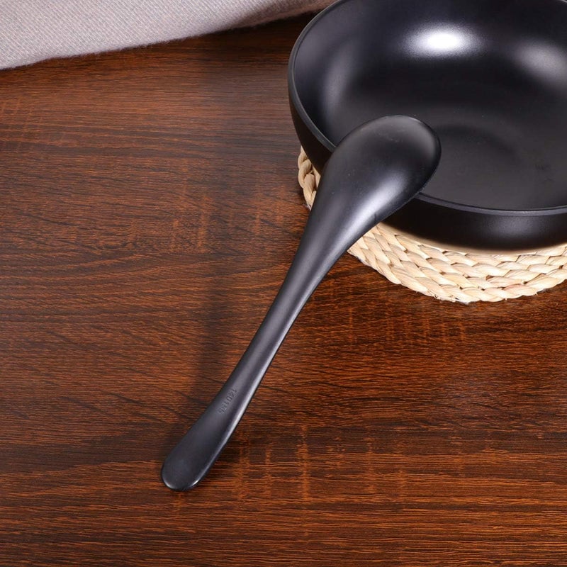 MaGiLL Coffee Bar 6pcs Asian Soup Spoons Korean Japanese Soup Spoons Rice Pho Ramen Noodle Soup Spoons Chinese Won Ton Soup Spoon Melamine Spoon fo Home Kitchen Restaurant Coffe - Image 5