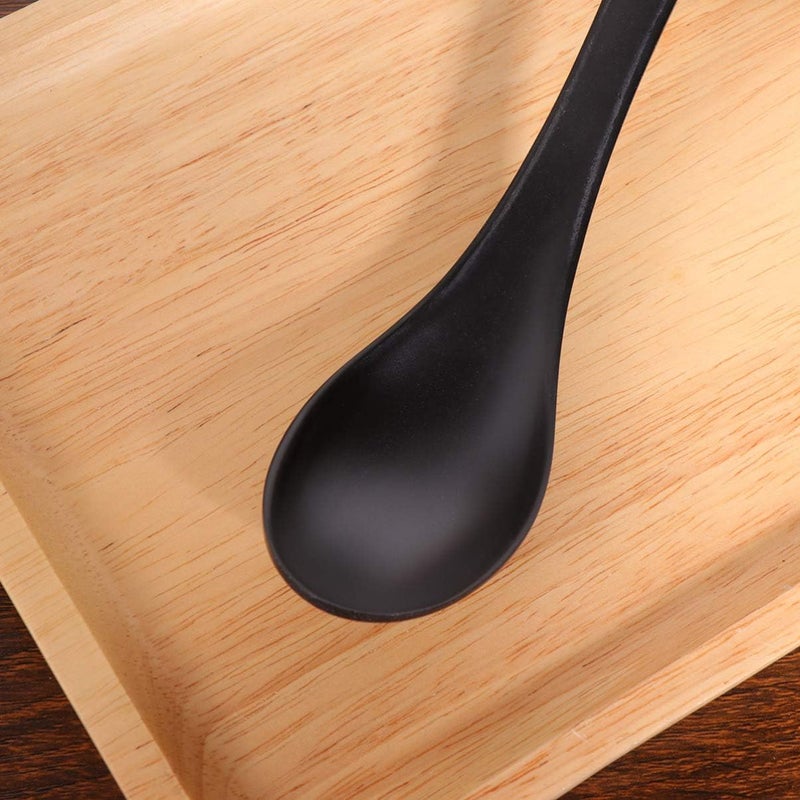 MaGiLL Coffee Bar 6pcs Asian Soup Spoons Korean Japanese Soup Spoons Rice Pho Ramen Noodle Soup Spoons Chinese Won Ton Soup Spoon Melamine Spoon fo Home Kitchen Restaurant Coffe - Image 3