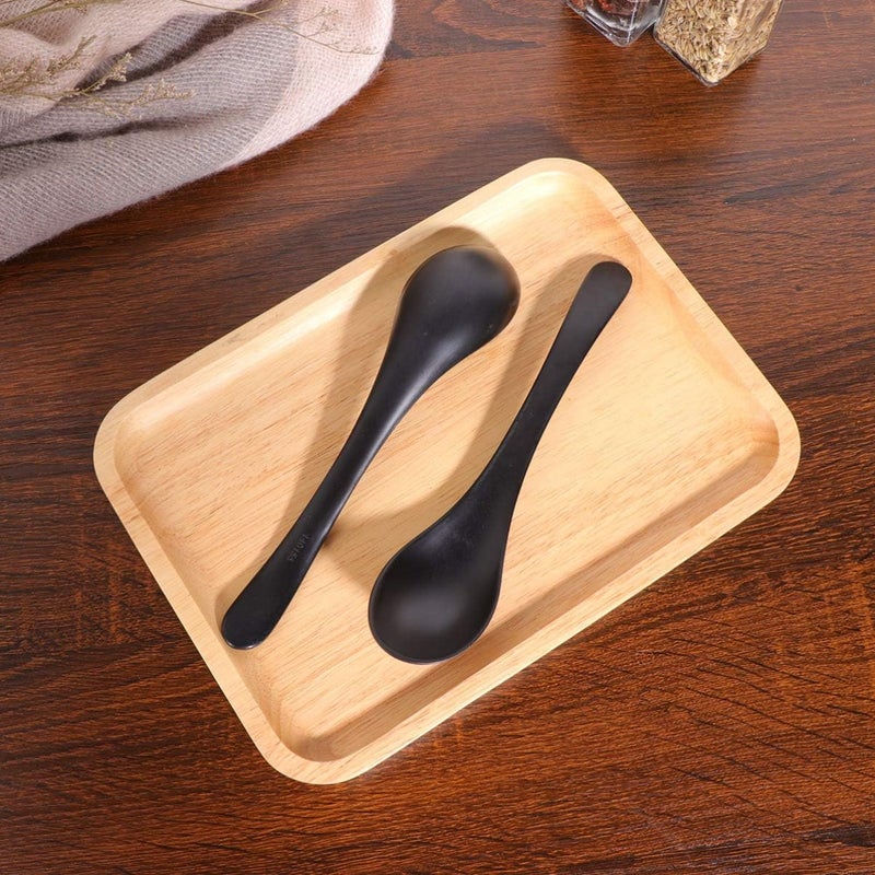 MaGiLL Coffee Bar 6pcs Asian Soup Spoons Korean Japanese Soup Spoons Rice Pho Ramen Noodle Soup Spoons Chinese Won Ton Soup Spoon Melamine Spoon fo Home Kitchen Restaurant Coffe - Image 2