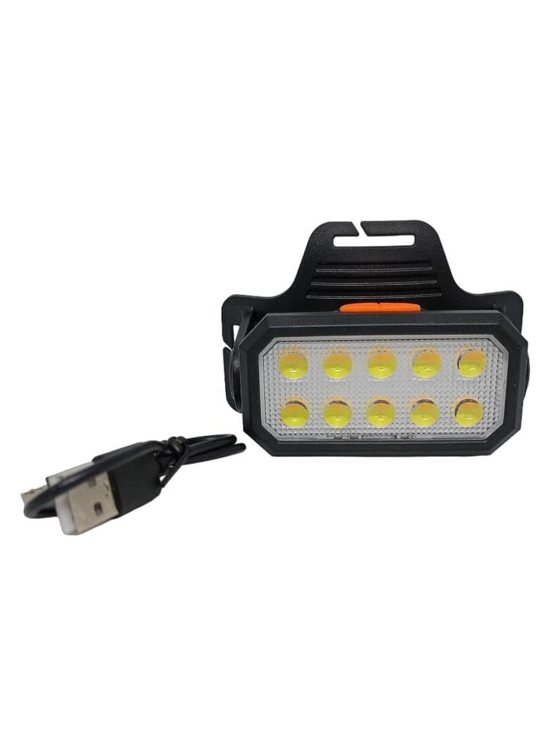 Generic USB Rechargeable LED Headlamp with 6 Modes for Bike Camping Hiking Fishing Emergency with 2 Bulbs (White-Yellow)  - Image 3