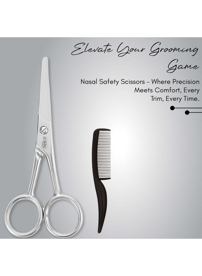 Nasal Safety Personal Grooming Scissor For Nose Hair, Beard, Mustache And Eyebrow Round Tip & Heavy Duty For Men & Women Silver - pzsku/Z409FACB92151F1A014E0Z/45/_/1735567174/d7f0853f-82e9-4de9-8df3-6bc84bf310c1