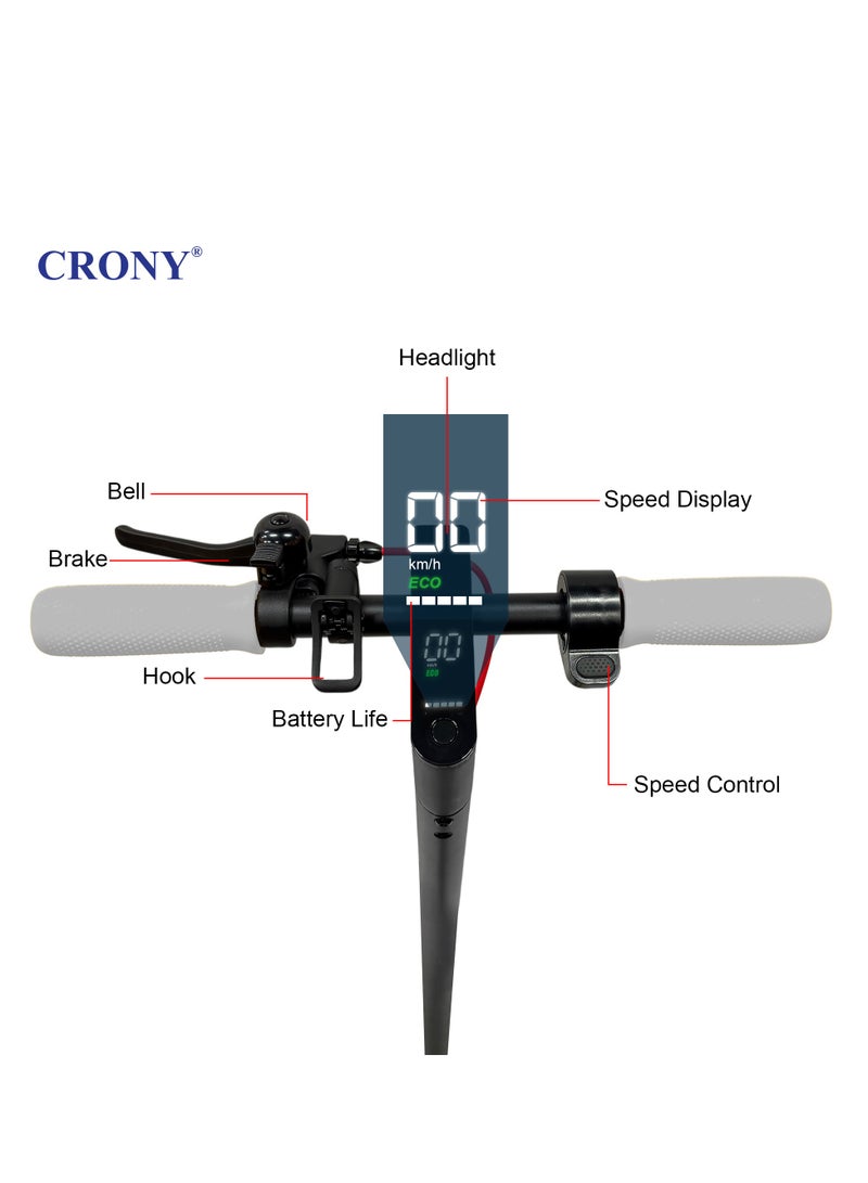 Crony M365 Fast E-Scooter For Kids/Teens, Speed 45km/H, 250w Motor, 36v 7.8ah Battery, App Controlled Lightweight Foldable With Led Headlights High-Speed Electric Scooter, Anti-Slip Deep-Tread Rubber Tires, Rear Disc Brake, 100kg Max Load, Smart Scooter With App Connectivity, Portable Aluminum Frame For Adults, Travel-Ready Design – White - Image 4