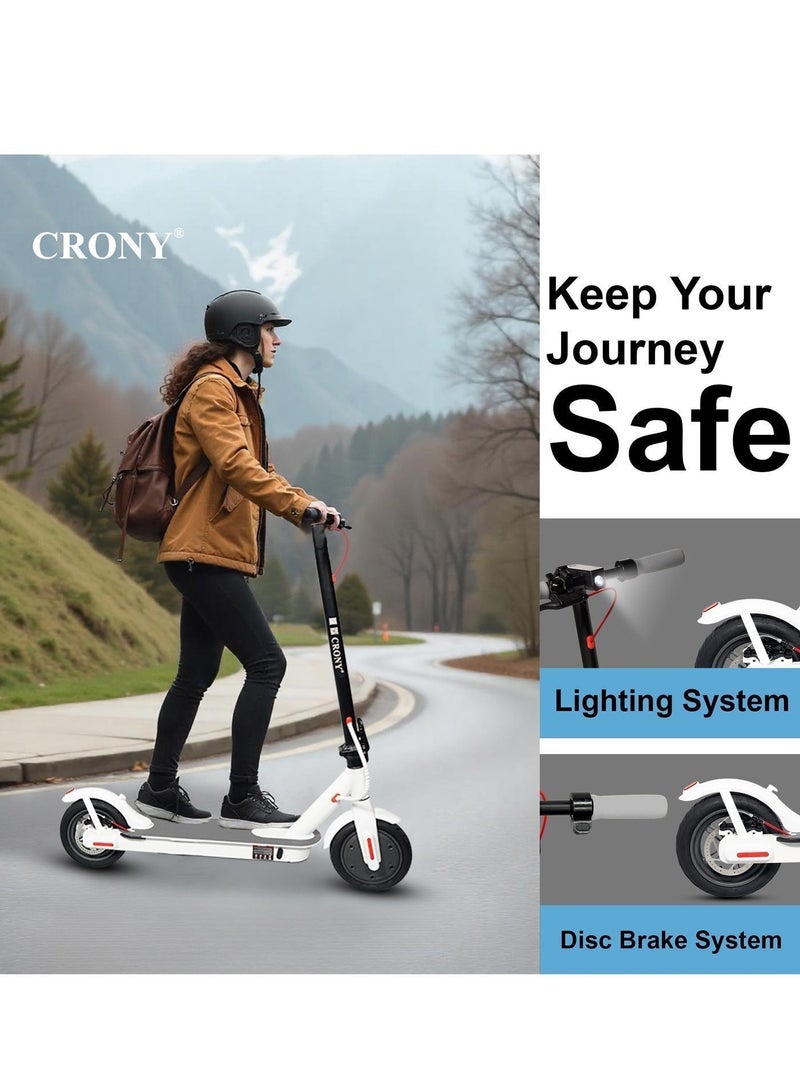 Crony M365 app Fast E-Scooter For Kids/Teens, Speed 20-45km/H, 250w Motor, 36v 7.8ah Battery, App Controlled Lightweight Foldable With Led Headlights High-Speed Electric Scooter, Anti-Slip Deep-Tread Rubber Tires, Rear Disc Brake, 120kg Max Load, Smart Scooter With App Connectivity, Portable Aluminum Frame For Adults, Travel-Ready Design – White - Image 5