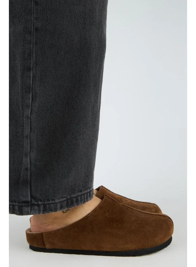 Melissa Women's Genuine Leather Front-Stitched Slip-On Taba Slippers