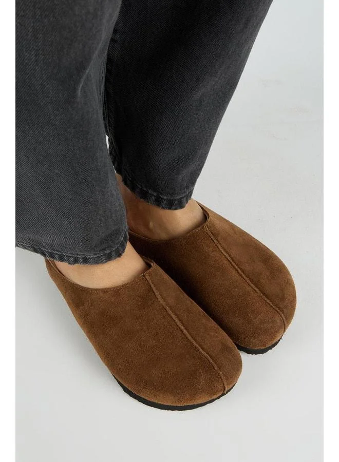 Manijero  Melissa Women's Genuine Leather Front-Stitched Slip-On Taba Slippers for Women | Best Price UAE