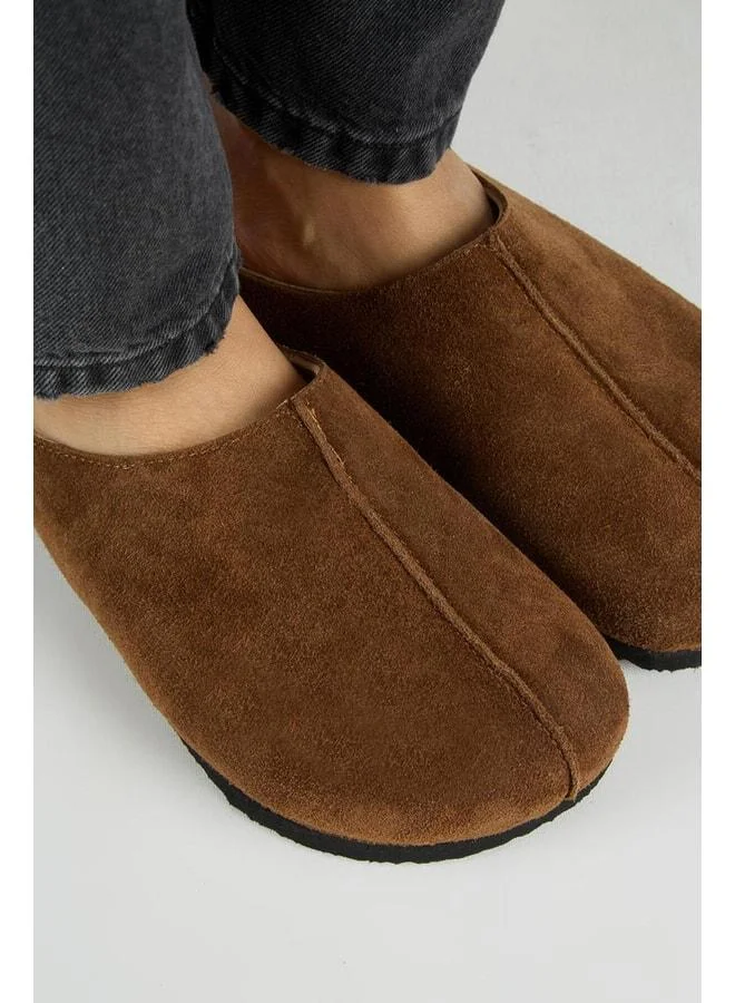 Manijero  Melissa Women's Genuine Leather Front-Stitched Slip-On Taba Slippers for Women | Best Price UAE