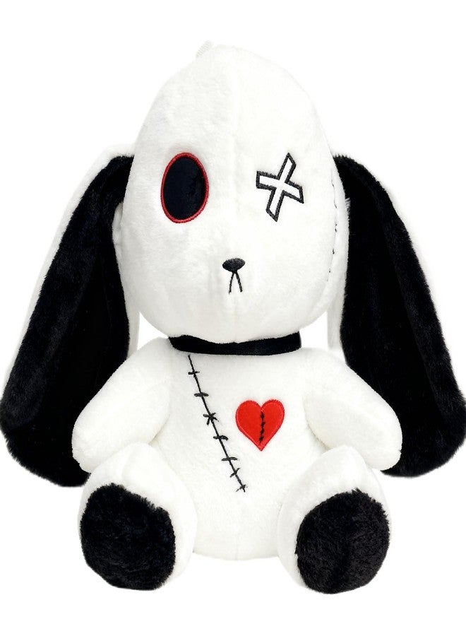 Plush Backpack Stuffed Animal for Teens Gothic Bunny Rabbit Bag with Cross Eyes Heart Patch Fits Daily Essentials - Image 1