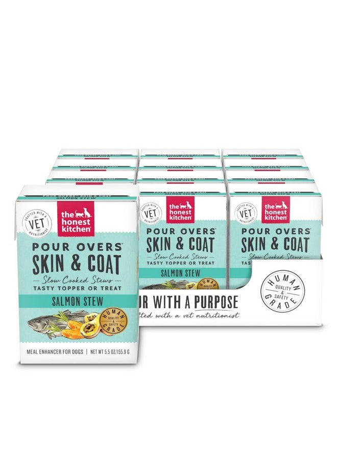 the honest kitchen - The Honest Kitchen Functional Pour Overs: Skin & Coat - Salmon Stew Dog Food Topper, 5.5 oz x12 - Image 1