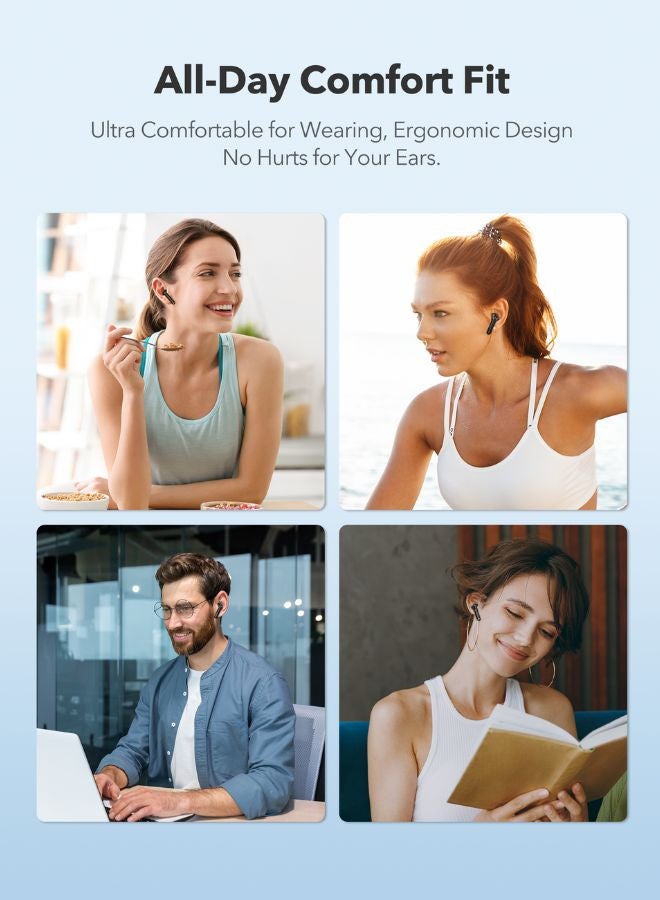 راف باور سماعات أذن SoundLiberty True Wireless Bluetooth، وقت تشغيل 24 ساعة، صوت ستيريو عالي الدقة، مقاومة للماء IPX5، ملاءمة آمنة وتحكم ذكي باللمس، 4 أطراف أذن - Image 5