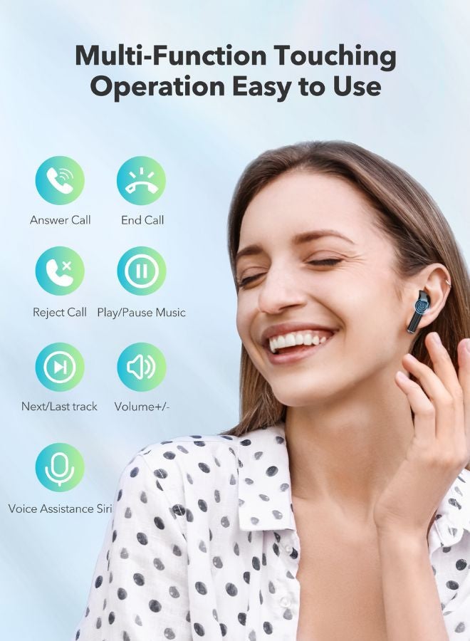 راف باور سماعات أذن SoundLiberty True Wireless Bluetooth، وقت تشغيل 24 ساعة، صوت ستيريو عالي الدقة، مقاومة للماء IPX5، ملاءمة آمنة وتحكم ذكي باللمس، 4 أطراف أذن - Image 4