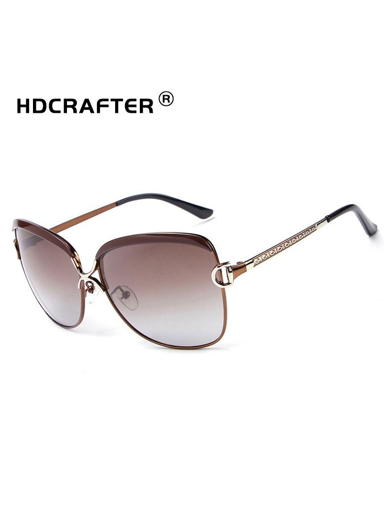 إتش دي كرافتر نظارة شمسية نسائية بإطار كبير مستقطب للأشعة فوق البنفسجية - Image 1