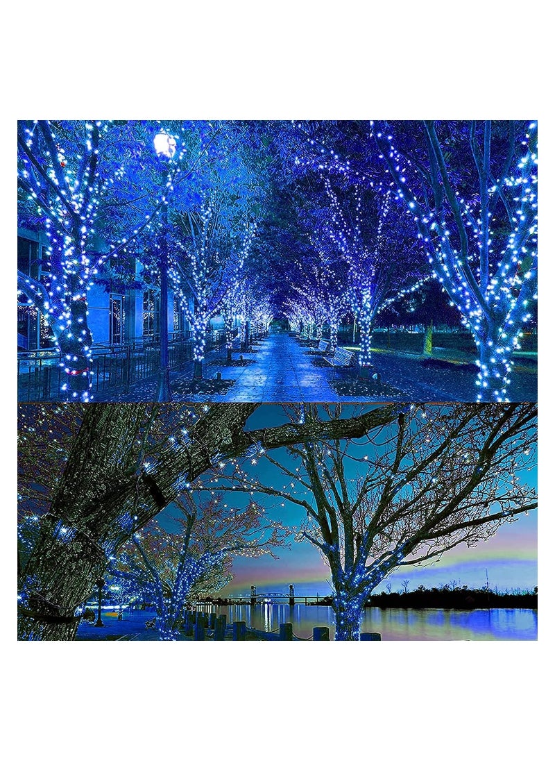 SYOSI - String Lights Outdoor, 8 Lighting Modes  Fairy Lights with Remote and Timer for Home, Birthday, Wedding, Party, Tree Decorations (Blue) - Image 1