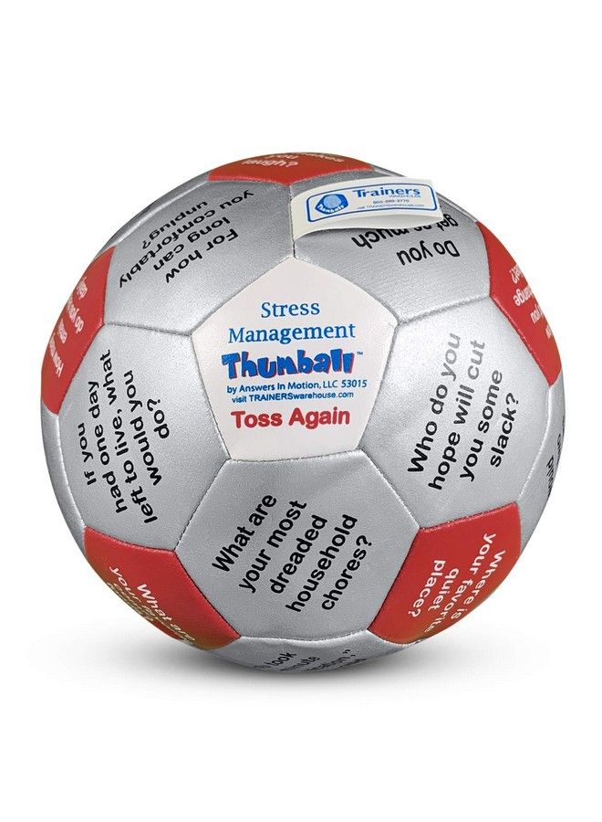 Trainers Warehouse Stress Management Thumball 6" ; Prompts For Safe Conversations About Stress Fun Safe And Easy To Facilitate ; 32 Panels To Prompt Conversation - Image 2