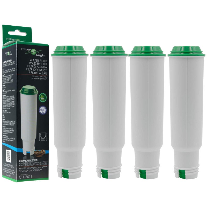 FilterLogic CFL701B  4X Water Filter Cartridge Compatible with Krups Melitta Nivona Fully Automatic Coffee Machines  Replaces F088 Aqua Filter NIRF700 Pro Aqua Filter