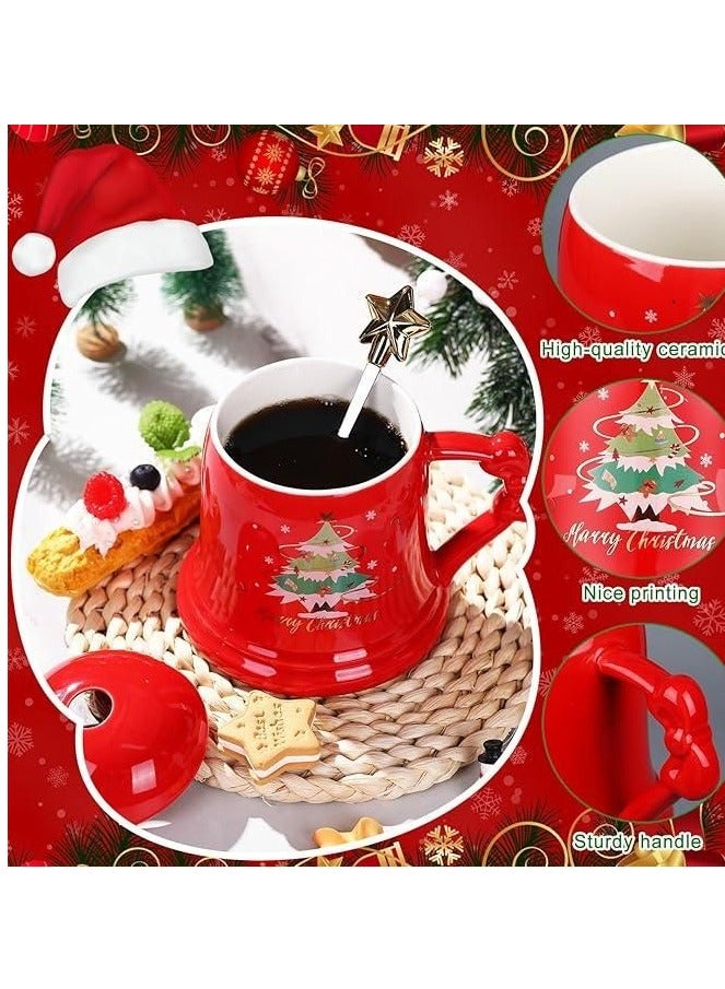 كوب جلجل بيل من السيراميك لعيد الميلاد مع غطاء - أحمر - Image 2