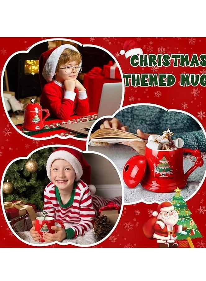 كوب جلجل بيل من السيراميك لعيد الميلاد مع غطاء - أحمر - Image 3