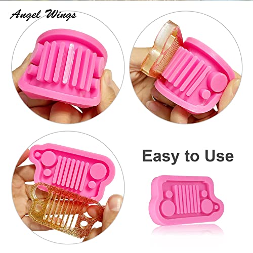 Angel Wings 33PCS Epoxy Resin Molds Kit - 3PCS Car Light Stand Keychain Molds & Silicone Epoxy Casting Molds with Hole - Image 2