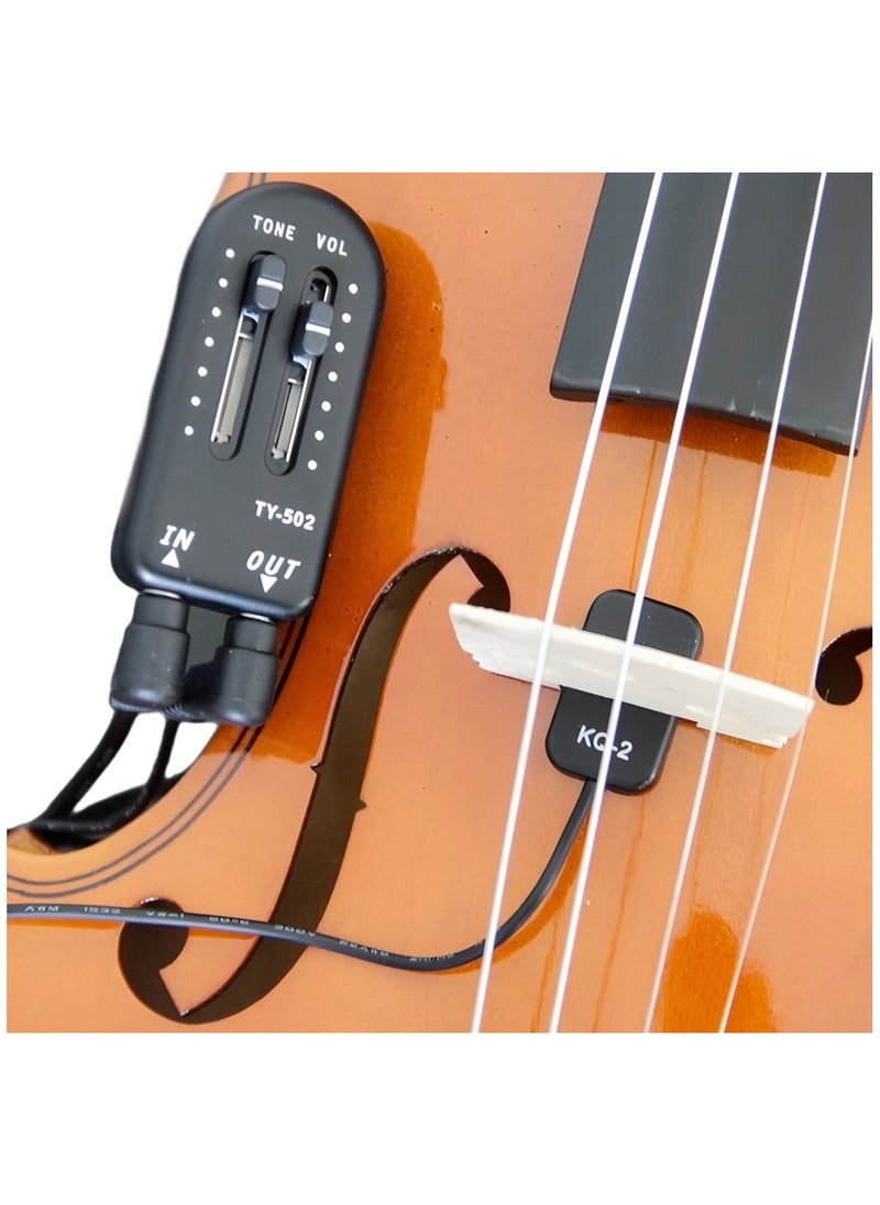 KQ-2 Piezo Contact Transducer Pickup Mic For Guitar Violin & String Instruments With Volume & Tone Controls