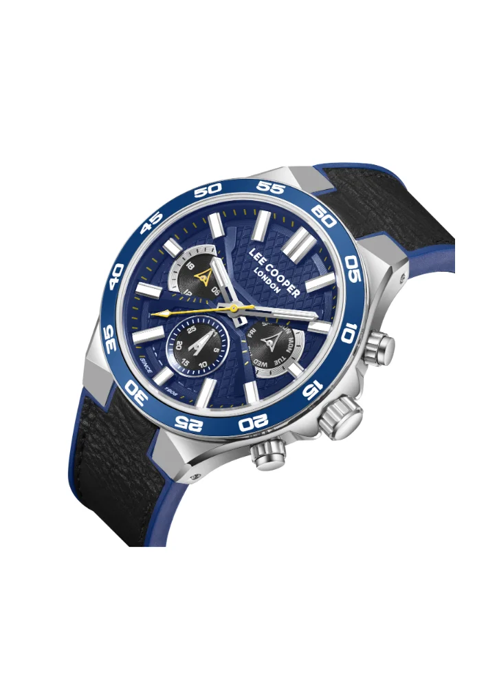 Lee Cooper LEE COOPER LC08066.399 Men's Multi Function Display Watch & Leather Strap Black