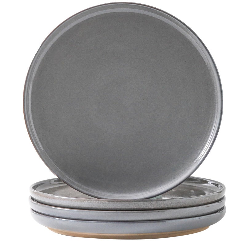 Tikooere Ceramic Dinner Plates Set of 4,Stoneware 10 Inch,Microwave,Dishwasher and Oven Safe,Porcelain Dessert Plates for Pasta,Salad and Steak,Dishes Set for Kitchen,Scratch Resistant,Gray - Image 1