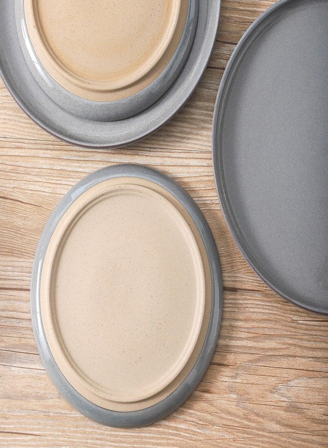 Tikooere Ceramic Dinner Plates Set of 4,Stoneware 10 Inch,Microwave,Dishwasher and Oven Safe,Porcelain Dessert Plates for Pasta,Salad and Steak,Dishes Set for Kitchen,Scratch Resistant,Gray - Image 5