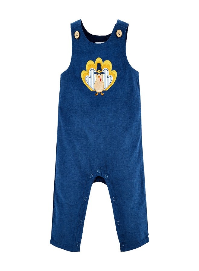 Mud Pie Baby Boy Thanksgiving Turkey Longall, Blue, 6-9 Months - Image 1