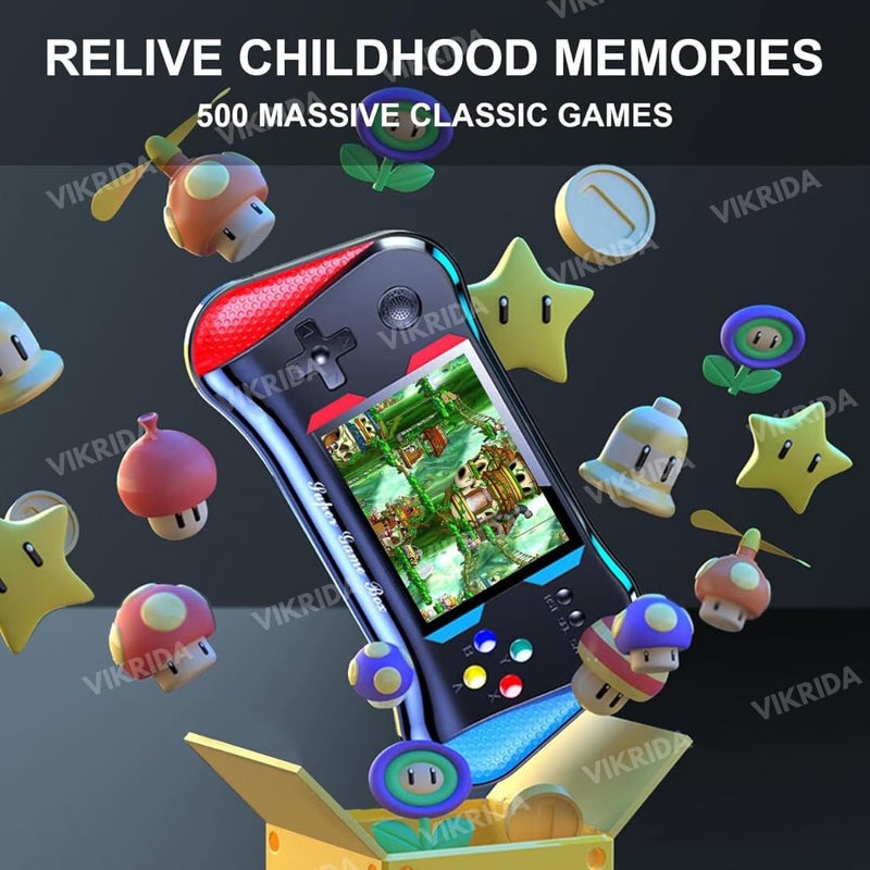VikriDa Handheld Retro Video Games for Kids X7M 500-in-1 Retro Game Console TV Compatibility Rechargeable Gamepad (Pack of 1) (X7M Video Game),Multicolor - Image 5