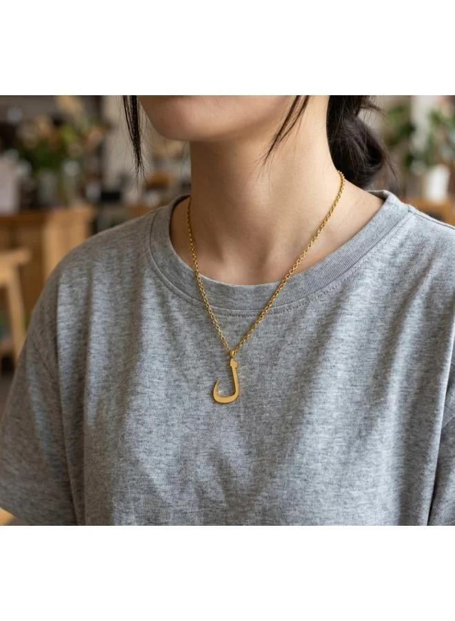 Rovaux Arabic Letter 'Laam' Necklace 18k Gold Plated