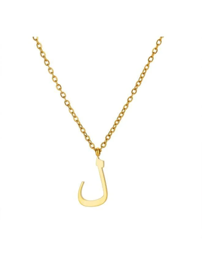 Rovaux Arabic Letter 'Laam' Necklace 18k Gold Plated