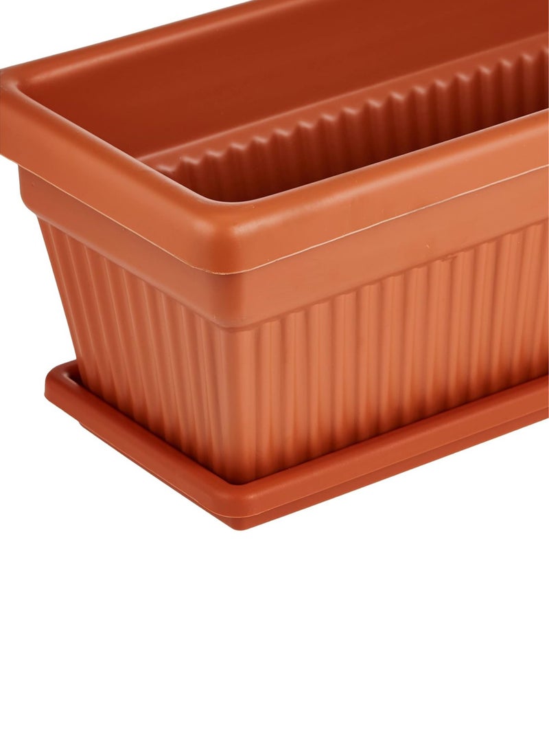 Generic Rectangular Planter Tray Flower Pot Saucer Long Plastic Flower Pot Gardening Supplies Plastic Rectangular Flower Planters With Tray 49 x 17 x 14 cm  - Image 3
