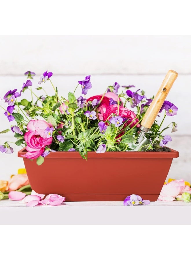 Rectangular Planter Tray Flower Pot Saucer Long Plastic Flower Pot Gardening Supplies Plastic Rectangular Flower Planters With Tray 49 x 17 x 14 cm - Image 3