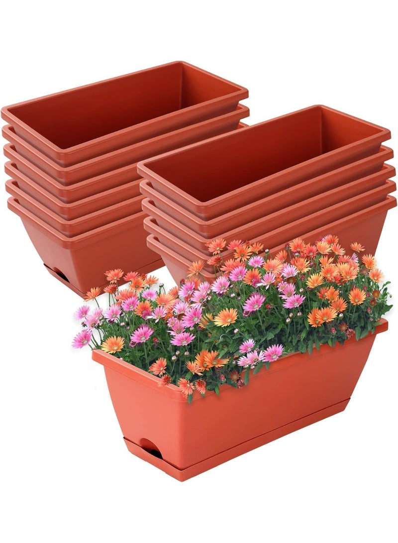 Rectangular Planter Tray Flower Pot Saucer Long Plastic Flower Pot Gardening Supplies Plastic Rectangular Flower Planters With Tray 49 x 17 x 14 cm - Image 5