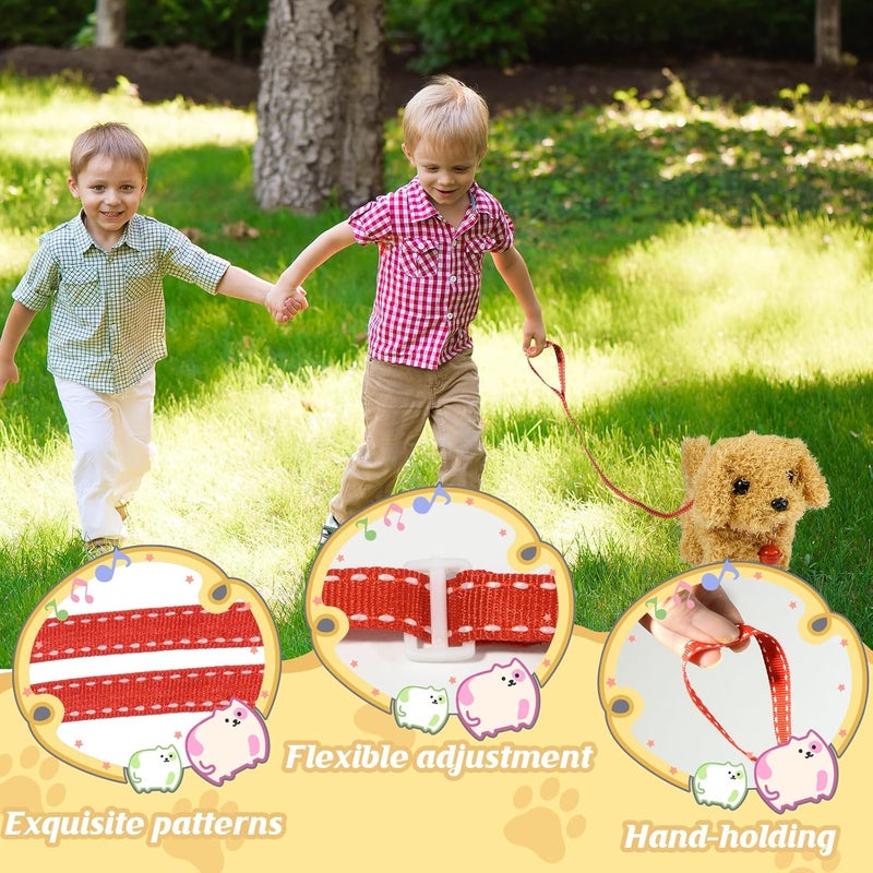 lonfypeng Plush Toys Walking Dog Toys That Can Walk, Bark and Wag Tail,Interactive Electronic Pet Toys Puppy with Leash,Easter Christmas Birthday Gift for Toddlers Kids - Image 4