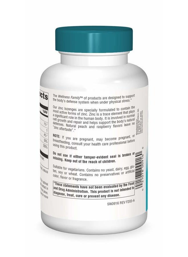 Source Naturals Wellness Zinc Lozenges, Peach-Raspberry Flavord Immune Support, 23mg - 120 Lozenges - Image 3