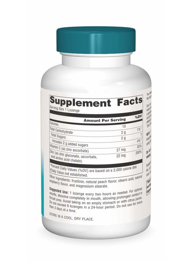 Source Naturals Wellness Zinc Lozenges, Peach-Raspberry Flavord Immune Support, 23mg - 120 Lozenges - Image 2