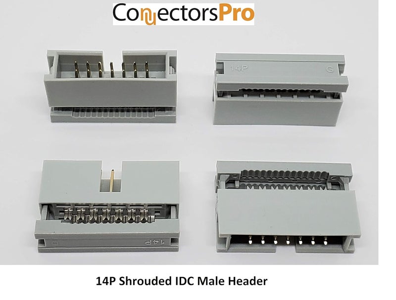 PC Accessories 10-Pack 2X7 14P Dual Rows 2.54mm Shrouded IDC Male Header Connectors - Image 3