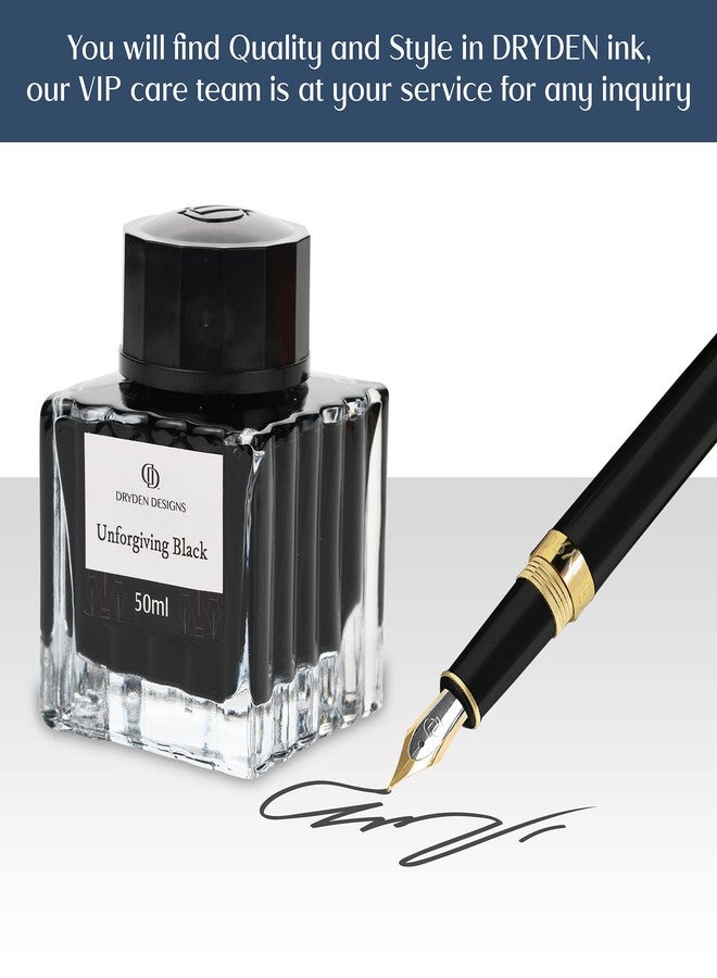Dryden Designs Ink Bottle for Fountain Pen - Luxury Edition Smooth Flow | Compact Designed 50ml Unforgiving Black - Image 4