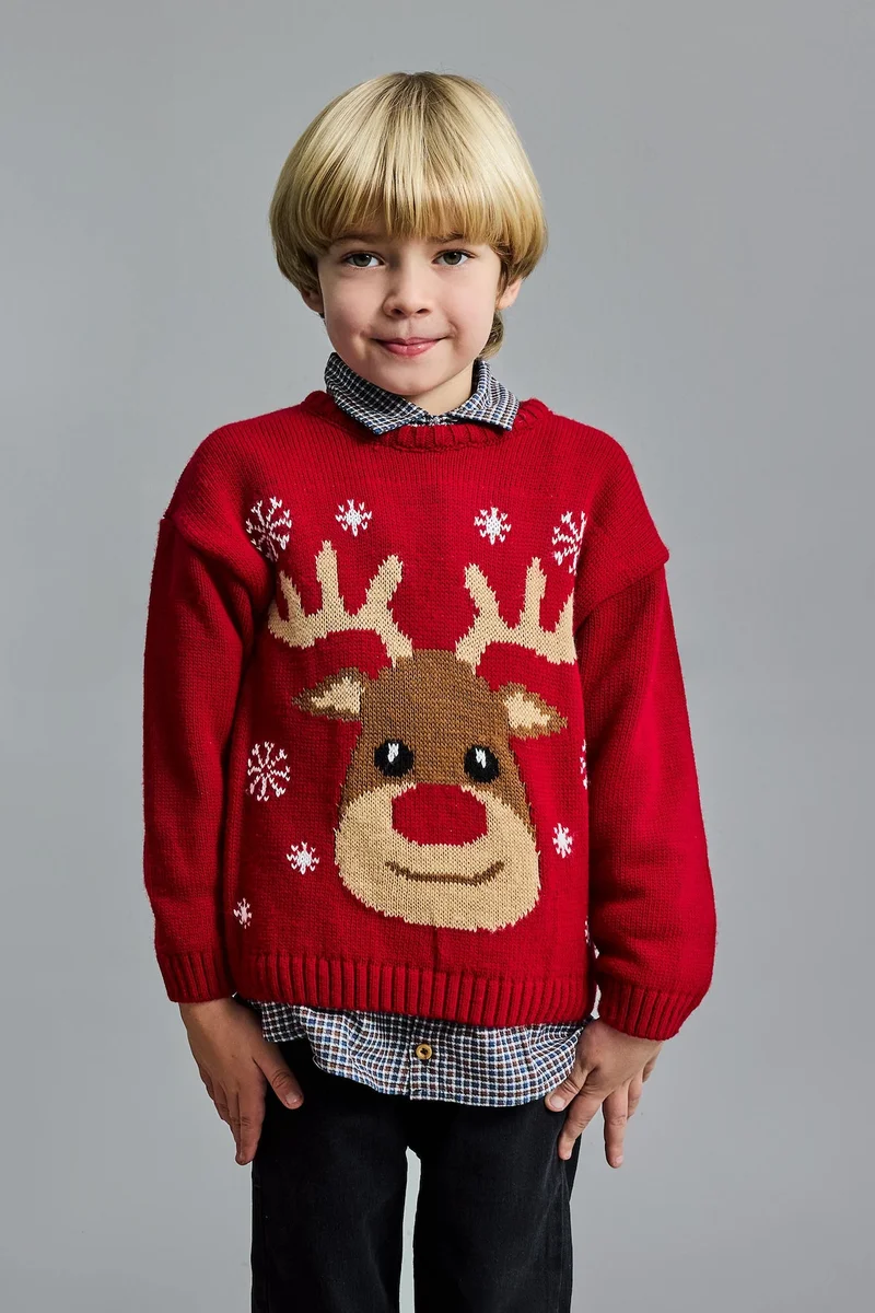 Defacto Baby Boy Christmas Themed Regular Fit Pullover