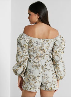 RIVER ISLAND Square Neck Embroidered Playsuit  - Image 2