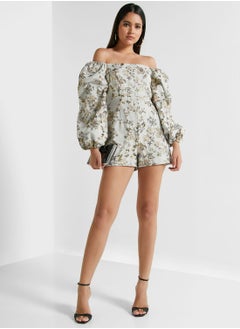 RIVER ISLAND Square Neck Embroidered Playsuit  - Image 4