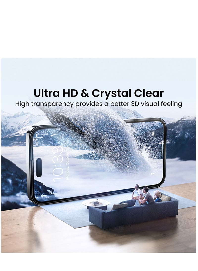 Brave - iPhone 14 Pro Max Premium Clear Screen Protector 6.7 Inch, 9H Tempered Glass Unbreakable with Easy Installation Tray, Bubble Free, Anti-Scratch, Anti-Fingerprint, Full Screen Coverage - Image 1