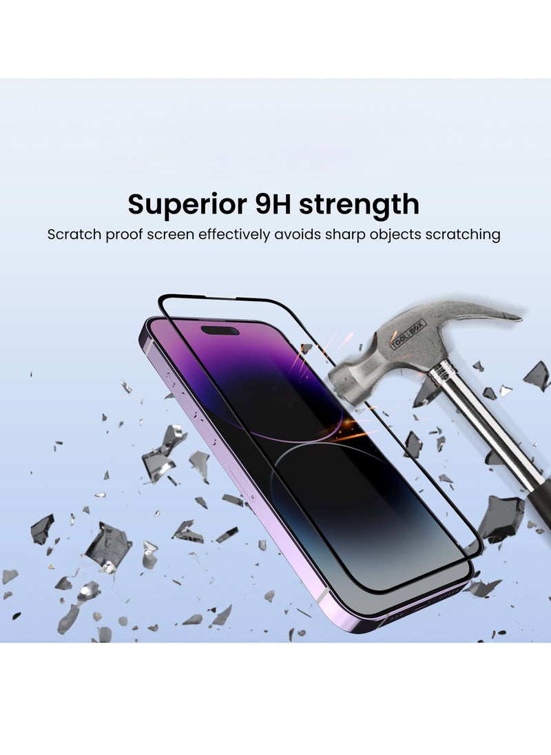 Brave - iPhone 14 Pro Max Premium Clear Screen Protector 6.7 Inch, 9H Tempered Glass Unbreakable with Easy Installation Tray, Bubble Free, Anti-Scratch, Anti-Fingerprint, Full Screen Coverage - Image 1