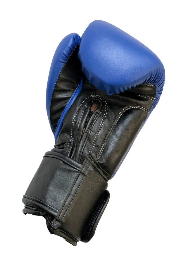LEW Blue Boxing Gloves for Training/Muaythai/Punching Bag/Sparring with a Pair of Hand Wraps (Blue, 14 OZ) - Image 2