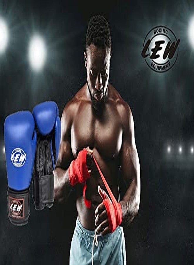 LEW Blue Boxing Gloves for Training/Muaythai/Punching Bag/Sparring with a Pair of Hand Wraps (Blue, 14 OZ) - Image 5