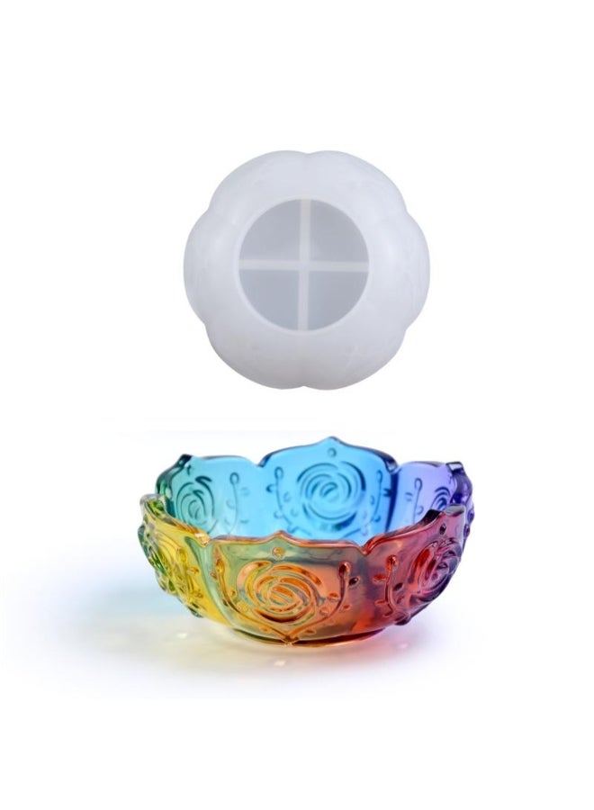 Diy Crystal Drop Glue Epoxy Resin Rose Lotus Storage Bowl Mirror Silicone Mold - Image 3