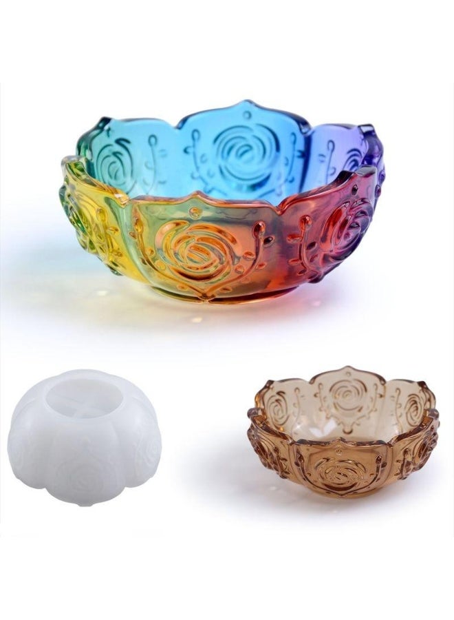 Diy Crystal Drop Glue Epoxy Resin Rose Lotus Storage Bowl Mirror Silicone Mold - Image 2