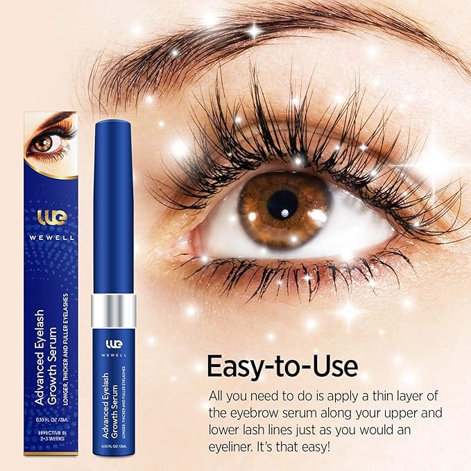 Wewell Eyelash Growth SerumBrow Lash Growth Serum Natural Brow Lash EnhancerThicker Natural Longer Lift Eyelashes Enhancer Rapid Lash GrowthNourish Damaged Lashes - Image 3