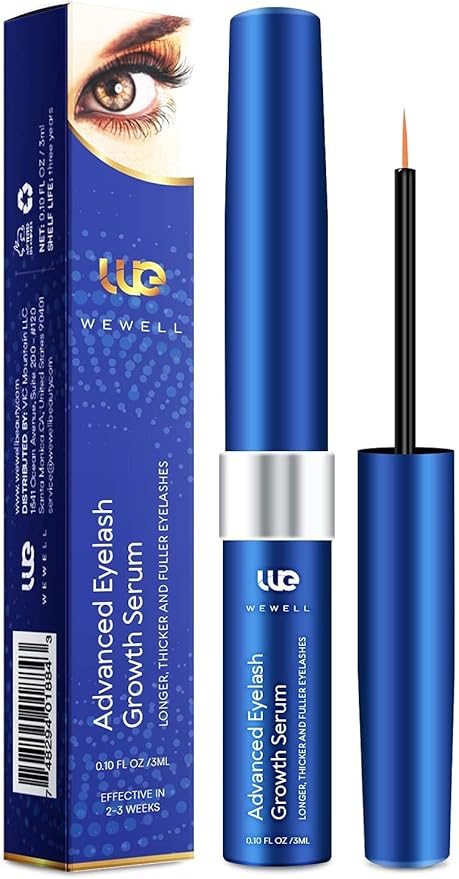 Wewell Eyelash Growth SerumBrow Lash Growth Serum Natural Brow Lash EnhancerThicker Natural Longer Lift Eyelashes Enhancer Rapid Lash GrowthNourish Damaged Lashes - Image 1