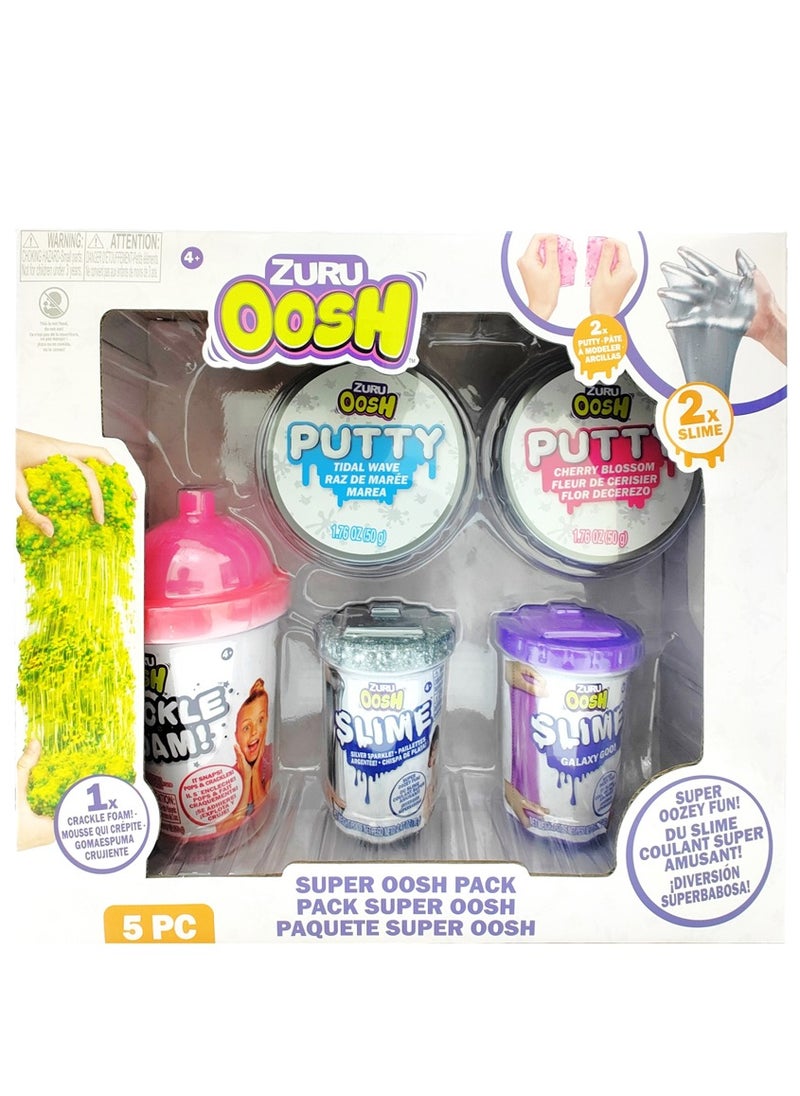ZURU - ZURU Super Oosh Pack-2 Putty, 2 Slime, 1 Crackle Foam! For Ages 4+ (Assorted) - Image 1