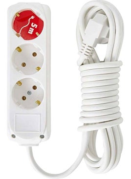 Switchless Wired 3-Piece Grounded Multiple Group Socket Duplication Triple Plug Socket 5 Meters